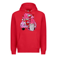 Red farm truck,gnomies valentines Premium Hoodie - JahusDesignShop