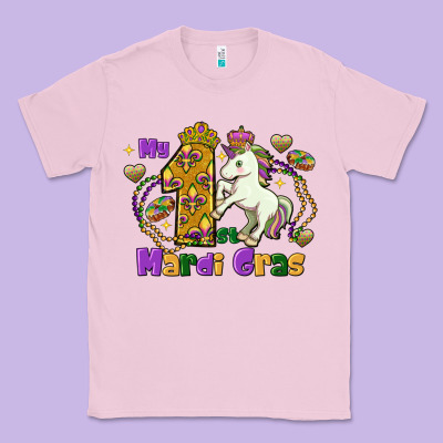 My First Mardi Gras Unicorn Classic Tee Designed By Fadigitalartstudio
