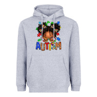 Heather Grey autism afro girl Heavyweight Hoodie - texasbilliewilder