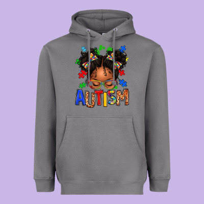 Autism Afro Girl Heavyweight Hoodie Designed By Texasbilliewilder