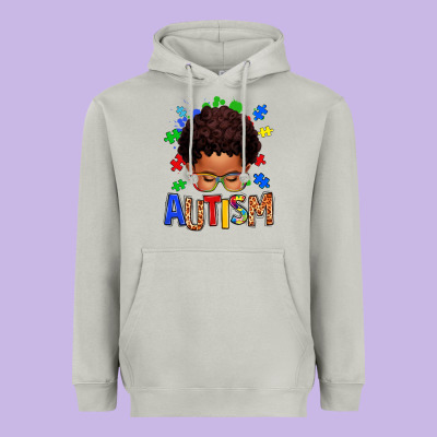 Autism Afro Kid Heavyweight Hoodie Designed By Texasbilliewilder