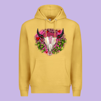 Bull Skull Cactus Valentines Premium Hoodie Designed By Jahusdesignshop