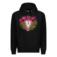 Black bull skull cactus valentines Premium Hoodie - JahusDesignShop