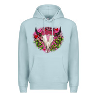 Blue Mist bull skull cactus valentines Premium Hoodie - JahusDesignShop
