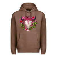 Chestnut bull skull cactus valentines Premium Hoodie - JahusDesignShop