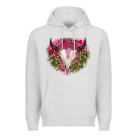 Dove Grey bull skull cactus valentines Premium Hoodie - JahusDesignShop