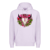 Lilac bull skull cactus valentines Premium Hoodie - JahusDesignShop