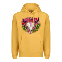 Mustard bull skull cactus valentines Premium Hoodie - JahusDesignShop