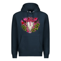 Navy bull skull cactus valentines Premium Hoodie - JahusDesignShop