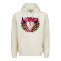 Oatmeal Heather bull skull cactus valentines Premium Hoodie - JahusDesignShop