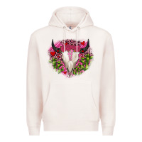 Pale Pink bull skull cactus valentines Premium Hoodie - JahusDesignShop