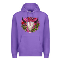 Purple bull skull cactus valentines Premium Hoodie - JahusDesignShop