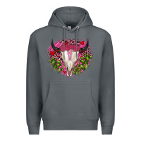 Rock bull skull cactus valentines Premium Hoodie - JahusDesignShop