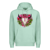 Seafoam bull skull cactus valentines Premium Hoodie - JahusDesignShop