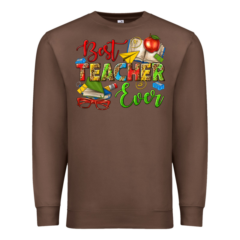Best Teacher Ever Premium Sweatshirt by texasbilliewilder | Teevron
