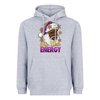 Heather Grey big nick energy purple and gold afro santa Heavyweight Hoodie - RanaPortraitStore