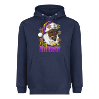 Navy big nick energy purple and gold afro santa Heavyweight Hoodie - RanaPortraitStore