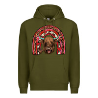 Army Green valentines highland cow rainbow Premium Hoodie - JahusDesignShop