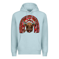 Blue Mist valentines highland cow rainbow Premium Hoodie - JahusDesignShop