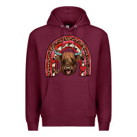 Burgundy valentines highland cow rainbow Premium Hoodie - JahusDesignShop
