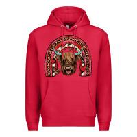 Cardinal valentines highland cow rainbow Premium Hoodie - JahusDesignShop