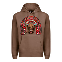 Chestnut valentines highland cow rainbow Premium Hoodie - JahusDesignShop
