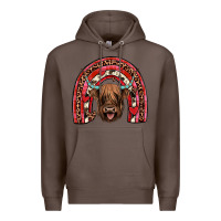 Coffee valentines highland cow rainbow Premium Hoodie - JahusDesignShop