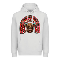 Dove Grey valentines highland cow rainbow Premium Hoodie - JahusDesignShop