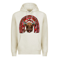 Oatmeal Heather valentines highland cow rainbow Premium Hoodie - JahusDesignShop