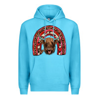 Ocean Blue valentines highland cow rainbow Premium Hoodie - JahusDesignShop
