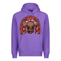 Purple valentines highland cow rainbow Premium Hoodie - JahusDesignShop