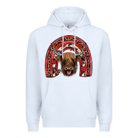 White valentines highland cow rainbow Premium Hoodie - JahusDesignShop