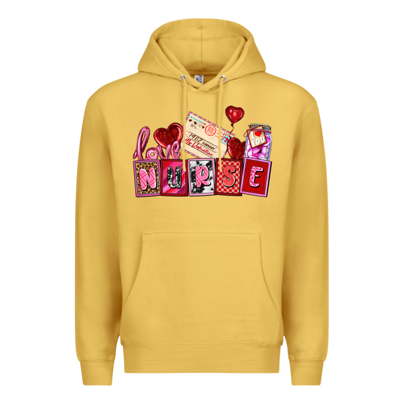 Valentines Day Nurse Premium Hoodie by AdoDesignShop | Teevron