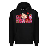 Black valentines day nurse Premium Hoodie - AdoDesignShop