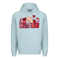 Blue Mist valentines day nurse Premium Hoodie - AdoDesignShop