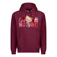 Burgundy valentines day nurse Premium Hoodie - AdoDesignShop