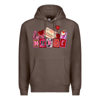 Coffee valentines day nurse Premium Hoodie - AdoDesignShop