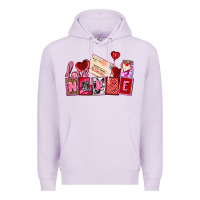 Lilac valentines day nurse Premium Hoodie - AdoDesignShop