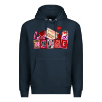 Navy valentines day nurse Premium Hoodie - AdoDesignShop
