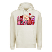 Oatmeal Heather valentines day nurse Premium Hoodie - AdoDesignShop