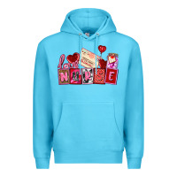 Ocean Blue valentines day nurse Premium Hoodie - AdoDesignShop