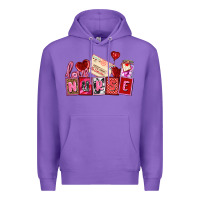 Purple valentines day nurse Premium Hoodie - AdoDesignShop
