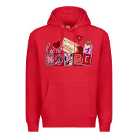 Red valentines day nurse Premium Hoodie - AdoDesignShop