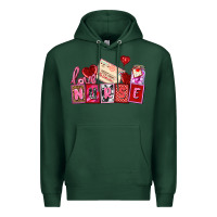 Sports Green valentines day nurse Premium Hoodie - AdoDesignShop