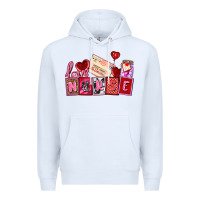 White valentines day nurse Premium Hoodie - AdoDesignShop