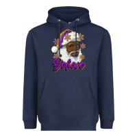 Navy believe purple and gold african american santa Heavyweight Hoodie - RanaPortraitStore