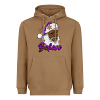 Toasted Coconut believe purple and gold african american santa Heavyweight Hoodie - RanaPortraitStore