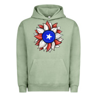 Pigment Oil Green sunflower puerto rico flag Urban Hoodie - JahusDesignShop