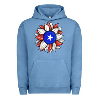 Pigment Pebble Blue sunflower puerto rico flag Urban Hoodie - JahusDesignShop