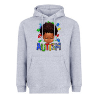 Heather Grey autism afro kid full face Heavyweight Hoodie - texasbilliewilder